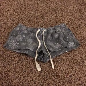 Grey and white sleep shorts